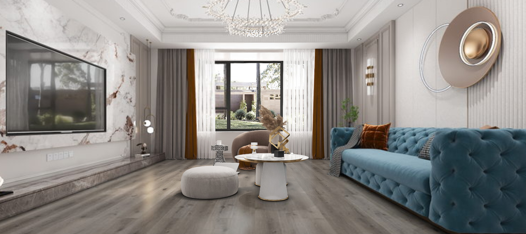 Modern office with durable gray flooring